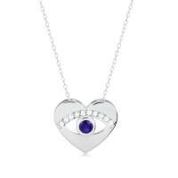 wholesale S925 Sterling Silver Classic Evil Eye Pendant Necklace, Versatile, Creative Ins French Style Choker-Platinum 925 silver