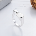 wholesale S925 Sterling Silver European and American Cross-Border Minimalist Style Silver Shell Texture Ring Creative Trendy Index Finger Ring-0-0