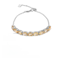 wholesale Luxury fashion natural citrine bracelet for women, elegant pairing with S925 silver inlaid gemstone natural colored gem bracelet-0-1