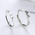 wholesale S925 Metal Star LOVE Open Ring Korean Dongdaemun Minimalist Heart Five-Point Star Fashion Versatile-0-0