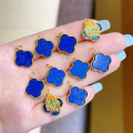 wholesale S925 silver gold-plated natural lapis lazuli accessory spacer bead hand plaque drop bracelet necklace DIY semi-finished product-0-11