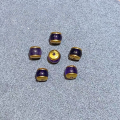 wholesale Gold-plated S925 silver popular crystal rainbow pill hamburger multi-gemstone round bead ancient gold spacer bead bracelet-0-20