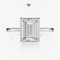 wholesale Metal Material, Shipei Jewelry Simple and Fashionable Simulated Diamond Rectangular Chamfered Flat 8*10 High Carbon Diamond 4 Carat Ring One-Piece Drop Shipping-White 8*10; C42【R-0881】 6