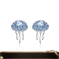 wholesale S925 sterling silver light luxury designer jellyfish-shaped earrings with topaz natural gemstone fashion ear studs-0-0