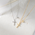 wholesale S925 Sterling Silver Fashionable and Unique Full Diamond Cross Necklace with Design Sense and Elegance for Women Y01316-0-1