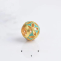 wholesale Golden ancient method Lu Lu Tong Vietnamese sand gold handmade DIY pendant bead spacer bead barrel bead enamel scattered bead accessories pink-0-8