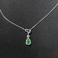 wholesale S925 Sterling Silver Guofeng Auspicious Fortune Gourd Chalcedony Necklace for Women, New Chinese Style Elegant and High-End Sense Collarbone Chain-Auspicious Fortune Chalcedony Ring [Green] > JZ011188 Sterling Silver