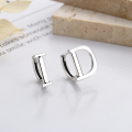 wholesale S925 Sterling Silver Korean Style Minimalist Letter D Ear Clasp Trendy Fashion Unisex Earrings-0-0