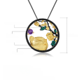 wholesale S925 Silver Designer Element Pendant, Chinese Zodiac Tiger Year Natural Gemstone Necklace Pendant-0-4