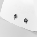 wholesale S925 Sterling Silver Polaris Stud Earrings Unisex Starry Sparkle Inlaid Diamond Cross Minimalist Style Trendy Earrings M00298-0-2