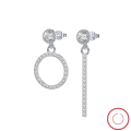 wholesale S925 Sterling Silver Cloud-Pattern Earrings, Asymmetrical Zircon Inlaid Ear Drops, Minimalist and Versatile Earrings, Direct from Manufacturer-0-2