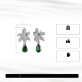 wholesale S925 Sterling Silver Cloud-Pull Jewelry Light Luxury Artificial Emerald Teardrop Earring Accessories-0-1