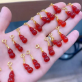 wholesale S925 Gold-Plated Natural Red Agate Accessories, Necklace Bracelet Pendant Hanging Ornament DIY Silver Jewelry Accessories Materials-0-9