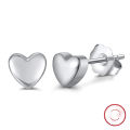 wholesale S925 Sterling Silver Earrings, 14K Gold Minimalist Earrings, Polished Heart Studs, Cross-Border Fashion Jewelry-0-4
