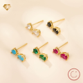 wholesale S925 sterling silver earrings, cross-border hot-sellinginsearrings with colored zirconiahigh-endearrings-0-0