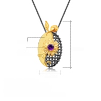 wholesale 925 Silver Italian Designer Crafted Pendant, Bianshu Flower Amethyst Necklace with a Sense of Sophistication-Natural amethyst pendant (with silver chain)