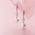 wholesale S925 Sterling Silver Earrings Women Korean Style Small Fresh Cultured Pearl Butterfly Ear Accessories with Micro-Inlaid Beads G5736-0-1