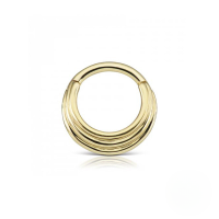 wholesale S925 Sterling Silver Ins Smooth Zircon Inlaid Line Circular Cartilage Nose Ring-Single gold-style 1