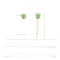 wholesale 925 Silver Cat's Eye Stone Earrings Floral Dangle Earrings with Tassels, Premium and Sweet Spring Summer Collection-0-2