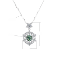 wholesale S925 Sterling Silver Cross-Border New Colorful Moissanite Snowflake Pendant with Advanced Design Sense Collarbone Chain Christmas Gift-0-8