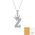 wholesale 925 silver popular 26-letter alphabet necklace for women, stylish and elegant moissanite cross-border collarbone chain-0-56