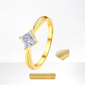 wholesale 18K Gold Simple Lab-Grown Diamond 07 Carat Princess Cut Solitaire Engagement Ring for Women Light Luxury-0-0