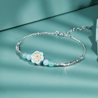 wholesale S925 Sterling Silver Agate Bracelet, Chinese Style, High-End Dunhuang Ancient Wind New Product, Crushed Silver Jewelry for Women-Broken Silver Lotus Pattern Bracelet 925 Silver