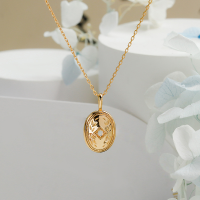 wholesale Metal Material, DUNLI JEWELRY New Retro Pendant Versatile Natural Australian Opal Oval Medallion Engraved Leaf Necklace Accessories-Vintage Oval Opal Pendant (without chain)  925 Silver