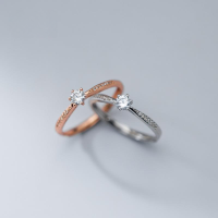 wholesale S925 silver Nalan ring for women, Korean style elegant and sophisticated with diamond six-prong open adjustable ring J8539-S925 silver ring rose gold opening adjustable