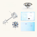 wholesale 10k Gold European and American Fashion Genuine Classic Four-Prong Moissanite Stud Earrings for Women High-End Earrings Wholesale-0-10