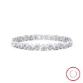 wholesale S925 Sterling Silver 4mm Heart-shaped White Zircon Cast Tennis Bracelet Light Luxury Accessory-0-1