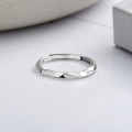 wholesale S925 Sterling Silver Antiqued Minimalist Möbius Twist Design Thin Stackable Open Ring-0-1