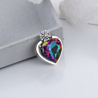 wholesale S925 sterling silver retro fashion trendy Euro-American aurora color zircon accessories material pendant-YP083/Single pendant about 4.3 grams>925 silver