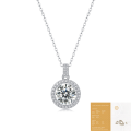 wholesale S925 silver plated women's moissanite pendant necklace, new in stock round-shaped drop wholesale-0-6