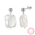 wholesale S925 Sterling Silver Cloud-Inspired Earrings with Baroque Natural Freshwater Pearl and Petal Ear Drops, Factory Direct-0-5
