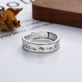 wholesale S925 Sterling Silver Retro National Tide Style Craft Minimalist Creative Design Ancient Symbolism Openable Ring-0-1