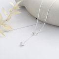 wholesale S925 Sterling Silver Korean-style Minimalist Fresh and Sweet Heart Tassel Trendy Versatile Women's Collarbone Necklace-0-1