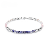 wholesale S925 Sterling Silver Fashionable Popular Iolite Crushed Silver Bracelet Niche Design Exquisite High-End Sense Jewelry Wholesale-Thick Silver Platinum (175MM)  925 Silver
