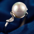 wholesale S925 Silver Shell Pearl Adjustable Open Ring for Women with Creative Design and Elegant Temperament-0-1