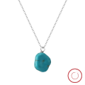 wholesale S925 Sterling Silver Single Natural Turquoise Necklace for Women, Minimalist Design Pendant Choker-0-0