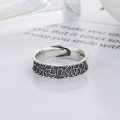 wholesale S925 Sterling Silver Korean-style Trendy Irregular Textured Vintage Adjustable Index Finger Single Ring-0-1