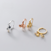 wholesale S925 Silver Ear Studs Women Korean Style Elegant Lady Cute Starfish Shell Sweet Pearl Earrings G6915-s925 silver pair-silver model>925 silver