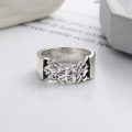 wholesale S925 Sterling Silver Geometric Heavy Duty Link Chain Ring for Women, Cross-Border Fashion Statement Index Finger Ring-0-1