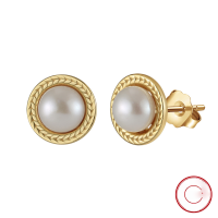 wholesale S925 Sterling Silver, 14K Gold Cultured Freshwater Pearl Earrings Simple and Stylish Factory Direct-14K gold, natural freshwater pearl, approximately 2.14g 925 silver