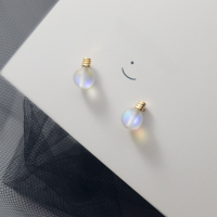 wholesale S925 Sterling Silver Cute Gradient Small Light Bulb Earrings Korean Style Elegant Synthetic Flash Stone Women's Earrings G7105-s925 silver earrings 925 silver