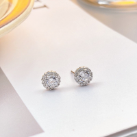 wholesale S925 Sterling Silver Maker's Minimalist Sunflower Full Diamond Stud Earrings for Women, Luxurious and Elegant, Fashionable and Unique-Sunflower Earrings>925 Silver