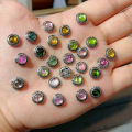 wholesale S925 Gold Plated Silver Natural Tourmaline Round Bead with Hole Bracelet String DIY Accessory Semi-finished New Design-0-9