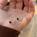 wholesale S925 metal Korean-style small flower enamel ear studs for women, designed with a sense of simplicity and versatility-0-5