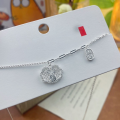 wholesale Fine Silver Maker S999 Filigree Fu Character Auspicious Peace Lock with Blessing Pendant Necklace, Fashionable and Versatile Collarbone Chain-0-5