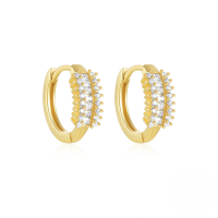 wholesale S925 Sterling Silver Geometric Earrings With Classic Zircon Inlay, A Hot-selling Creative Earring In Europe And America-Gold#4 925 silver